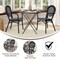 Merrick Lane Celia Set of Two Stacking Thonet Bistro Style Chair with Arms, PE Rattan Seat, and Metal Frame for Indoor/Outdoor Use
